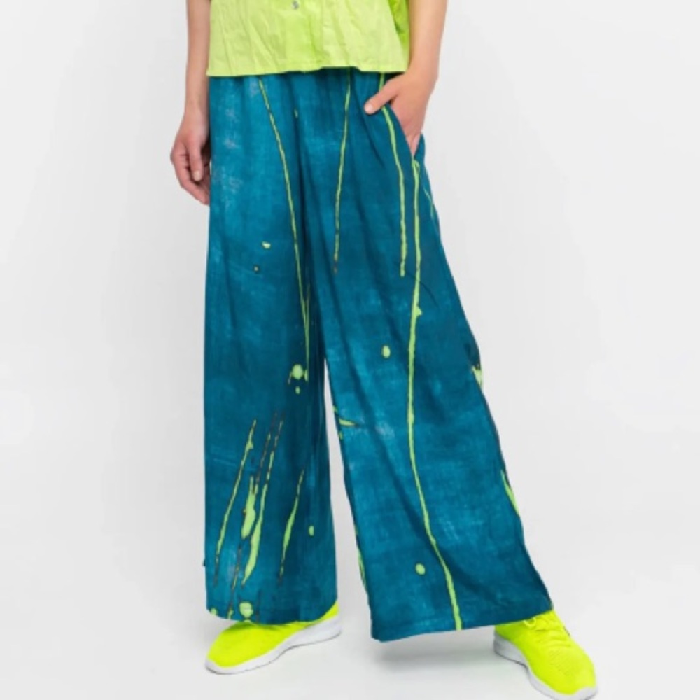 Ozai N Kū Breeze Pants Ocean Wide Leg sz XS EUC